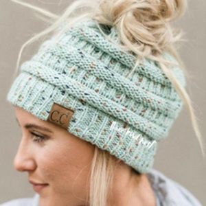 White C.C. Ponytail Knit Beanie. Brand new!